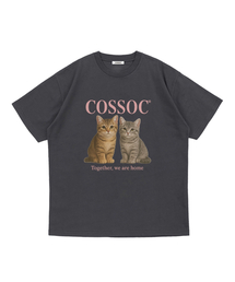 キャットトゥゲザー 半袖Tシャツ (チャコール)
