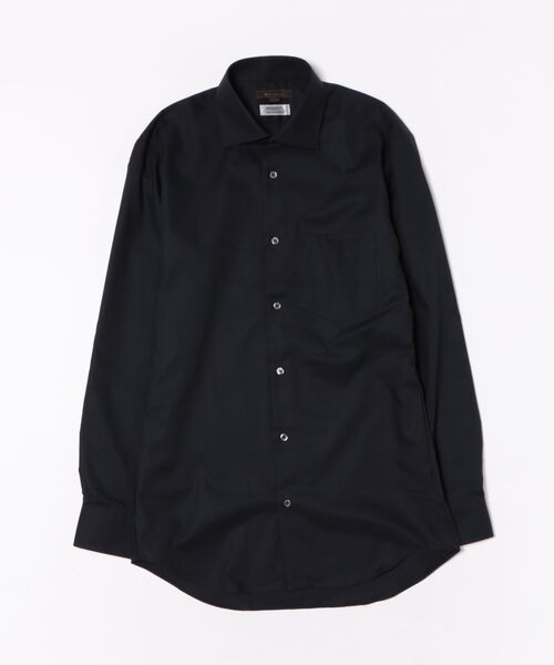 m.f.editorial(エムエフエディトリアル)の「ワイシャツ メンズ ノンアイロン ネクスコット 綿100% コットン ワイドカラー 長袖 ビジネス ドレス NEWスタンダードフィット(ビジネスシャツ・メンズ・ネイビー・首回り45cm-裄丈86cm/首回り39cm-裄丈80cm/首回り39cm-裄丈84cm/首回り41cm-裄丈82cm/首回り41cm-裄丈86cm/首回り43cm-裄丈82cm/首回り43cm-裄丈86cm/首回り37cm-裄丈80cm)」の2枚目の写真