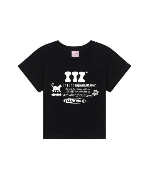 ITZAVIBE(イッザバイブ)の「ITZ OFFICIAL LOGO CROP T SHIRT - BLACK(Tシャツ/カットソー・レディース・その他・ONE SIZE)」の2枚目の写真