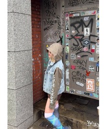 Desigual | ミッキー&ミニー デニム 混素材 フードジャケット(デニムジャケット)