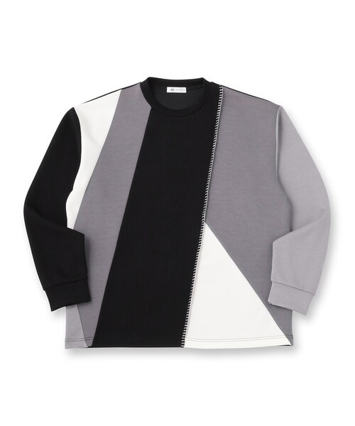 tk.TAKEO KIKUCHI（ティーケータケオキクチ）の「ダイヤゴナルブランケットカットソー（Tシャツ/カットソー・メンズ・ホワイト系5/ブラック系4/ブルー系4・03/01/02）」の4枚目の写真