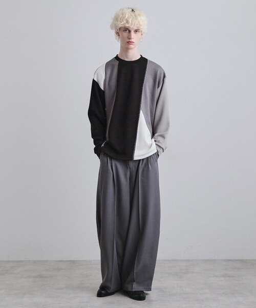 tk.TAKEO KIKUCHI（ティーケータケオキクチ）の「ダイヤゴナルブランケットカットソー（Tシャツ/カットソー・メンズ・ホワイト系5/ブラック系4/ブルー系4・03/01/02）」の10枚目の写真