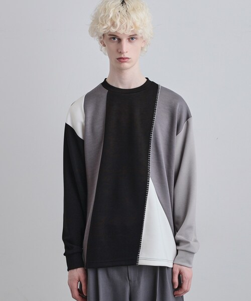 tk.TAKEO KIKUCHI（ティーケータケオキクチ）の「ダイヤゴナルブランケットカットソー（Tシャツ/カットソー・メンズ・ホワイト系5/ブラック系4/ブルー系4・03/01/02）」の17枚目の写真