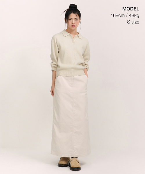MUSINSA STANDARD WOMAN（ムシンサスタンダードウーマン）の「ウィメンズ 11W コーデュロイマキシスカート [クリーム]（スカート・レディース・その他・SMALL/MEDIUM/X-SMALL/LARGE）」の2枚目の写真