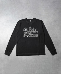 【69】ワッフル ひび割れプリントロングスリーブTシャツ