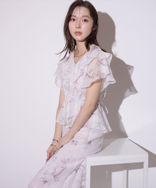 Mystrada（マイストラーダ）の「リボンブロッサムワンピース（ワンピース・レディース・ライトブルー/ネイビー/ピンク・38/36/34）」の3枚目の写真