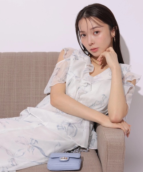 Mystrada（マイストラーダ）の「リボンブロッサムワンピース（ワンピース・レディース・ライトブルー/ネイビー/ピンク・38/36/34）」の2枚目の写真