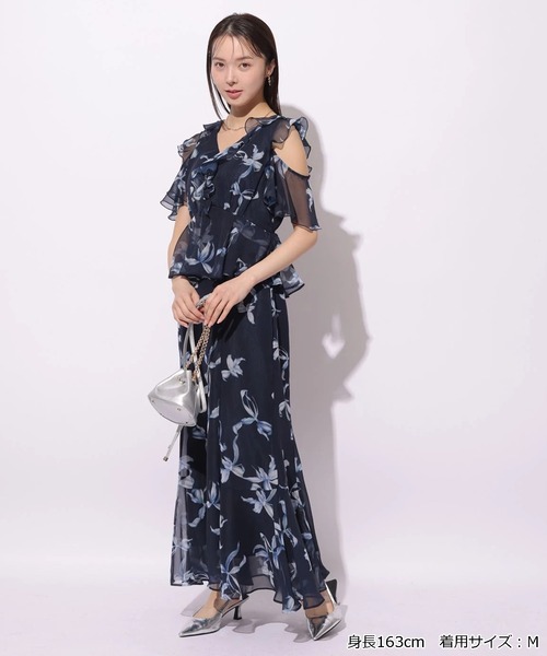 Mystrada（マイストラーダ）の「リボンブロッサムワンピース（ワンピース・レディース・ライトブルー/ネイビー/ピンク・38/36/34）」の4枚目の写真