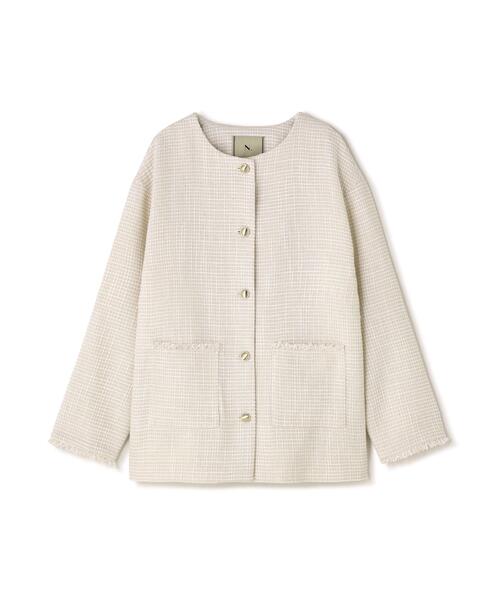 N.（N. Natural Beauty Basic）（エヌエヌナチュラルビューティーベーシック）の「オーバーツイードジャケット（ノーカラージャケット・レディース・ブラック系その他/ホワイト系その他・MEDIUM/SMALL）」の14枚目の写真