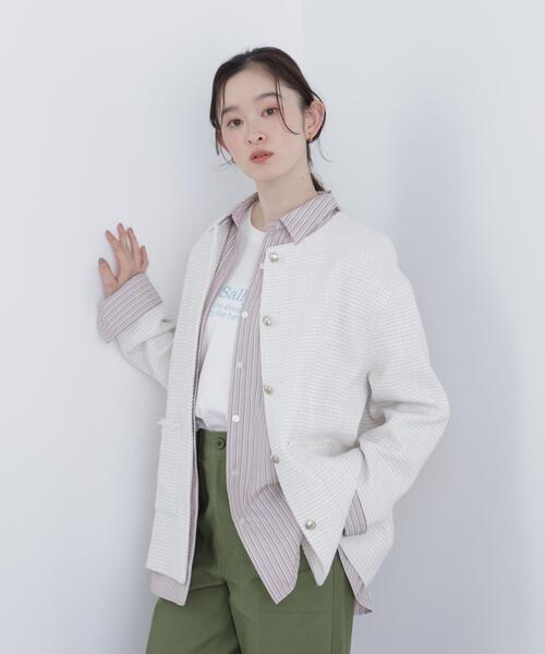 N.（N. Natural Beauty Basic）（エヌエヌナチュラルビューティーベーシック）の「オーバーツイードジャケット（ノーカラージャケット・レディース・ブラック系その他/ホワイト系その他・MEDIUM/SMALL）」の22枚目の写真