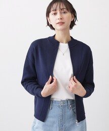 【洗える】ジップニットカーディガン