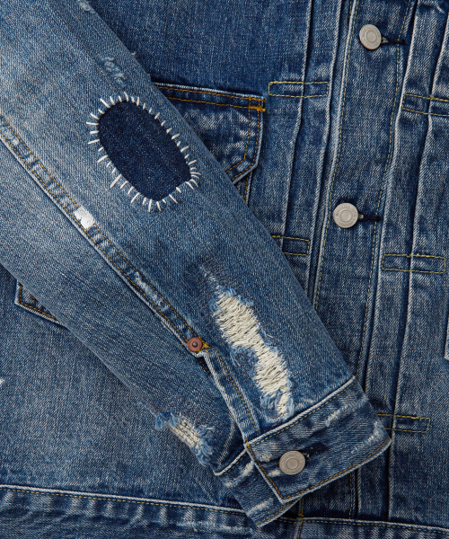 OUTSTANDING(アウトスタンディング)の「SELVEDGE DENIM 2ND JACKET_REPAIR BLUE(デニムジャケット・メンズ・その他・MEDIUM/SMALL/LARGE)」の8枚目の写真