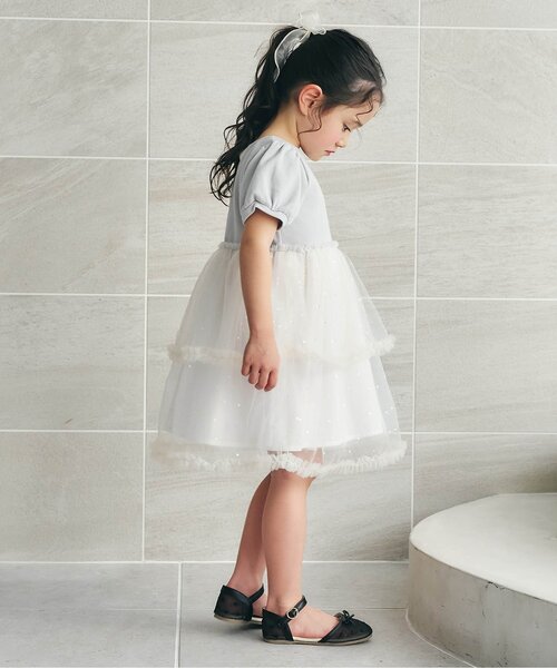 apres les cours（アプレレクール）の「ハート刺繍メッシュサンダル（サンダル・キッズ・ブラック/アイボリー・16/15 /14/19/18/17）」の4枚目の写真