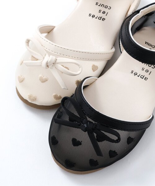apres les cours（アプレレクール）の「ハート刺繍メッシュサンダル（サンダル・キッズ・ブラック/アイボリー・16/15 /14/19/18/17）」の9枚目の写真