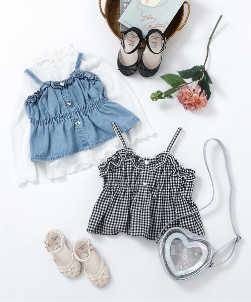 apres les cours（アプレレクール）の「ハート刺繍メッシュサンダル（サンダル・キッズ・ブラック/アイボリー・16/15 /14/19/18/17）」の10枚目の写真