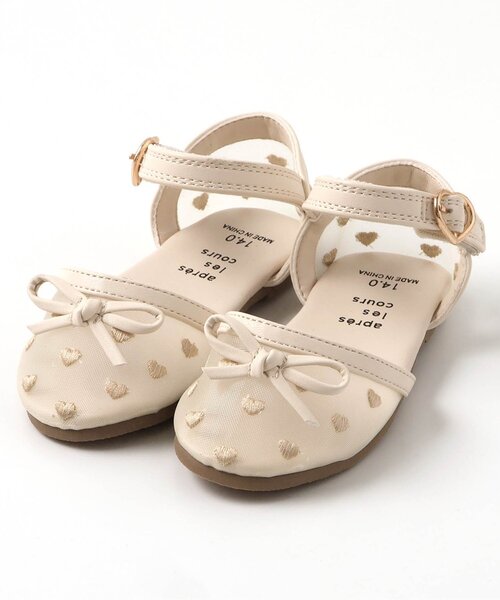 apres les cours（アプレレクール）の「ハート刺繍メッシュサンダル（サンダル・キッズ・ブラック/アイボリー・16/15 /14/19/18/17）」の18枚目の写真