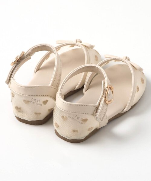 apres les cours（アプレレクール）の「ハート刺繍メッシュサンダル（サンダル・キッズ・ブラック/アイボリー・16/15 /14/19/18/17）」の20枚目の写真