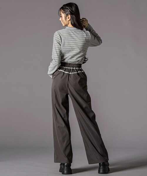 ZIDDY（ジディ）の「チラレースウエストワイドパンツ(130~160cm)（その他パンツ・キッズ・グレー/ブラック・140cm/FREE/150cm/130cm）」の11枚目の写真