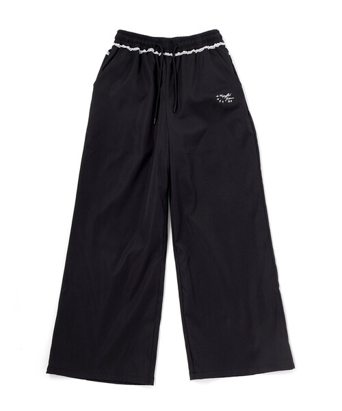 ZIDDY（ジディ）の「チラレースウエストワイドパンツ(130~160cm)（その他パンツ・キッズ・グレー/ブラック・140cm/FREE/150cm/130cm）」の12枚目の写真