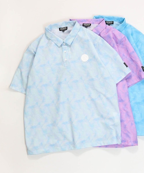 archivio(アルチビオ)の「<MENS>プリズム柄撥水ポロシャツ(ポロシャツ・メンズ・ライトパープル/ライトブルー/ブルー・M/L/LL)」の2枚目の写真