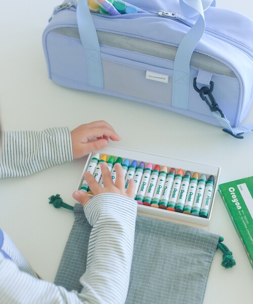 green label relaxing(グリーンレーベルリラクシング)の「【WEB限定】絵の具 バッグ / キッズ はっ水(トートバッグ・キッズ・ライトグレー/ライトブルー・FREE)」の3枚目の写真