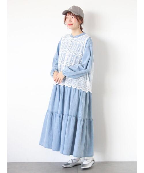 Samansa Mos2（サマンサ モスモス）の「裾スカラップレースベスト（シャツ/ブラウス・レディース・オフホワイト/ブラック・F）」の6枚目の写真