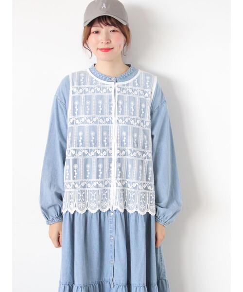 Samansa Mos2（サマンサ モスモス）の「裾スカラップレースベスト（シャツ/ブラウス・レディース・オフホワイト/ブラック・F）」の15枚目の写真