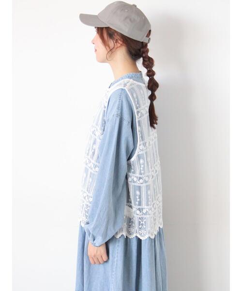 Samansa Mos2（サマンサ モスモス）の「裾スカラップレースベスト（シャツ/ブラウス・レディース・オフホワイト/ブラック・F）」の16枚目の写真