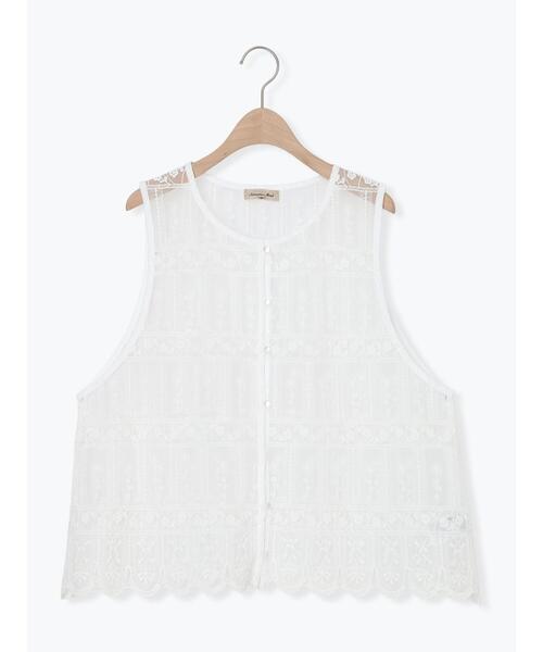 Samansa Mos2（サマンサ モスモス）の「裾スカラップレースベスト（シャツ/ブラウス・レディース・オフホワイト/ブラック・F）」の21枚目の写真