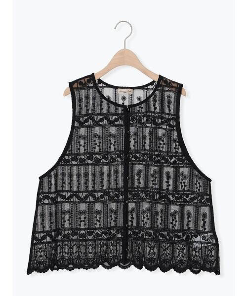 Samansa Mos2（サマンサ モスモス）の「裾スカラップレースベスト（シャツ/ブラウス・レディース・オフホワイト/ブラック・F）」の22枚目の写真