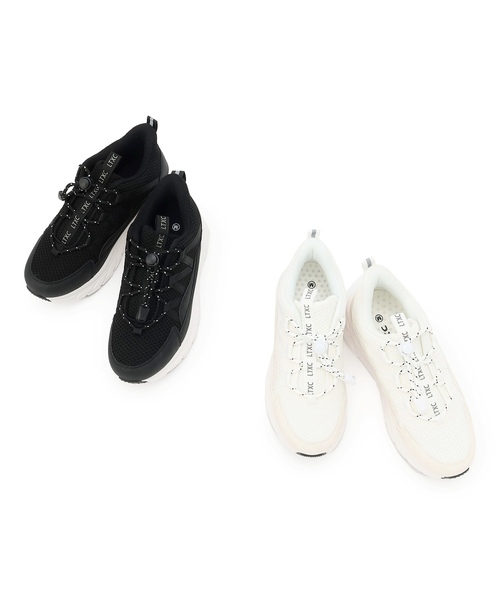 LOVETOXIC（ラブトキシック）の「【LTXC】軽量ドローコードスニーカー（スニーカー・キッズ・ブラック/ホワイト・L/S/M）」の6枚目の写真