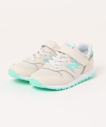 NEW BALANCE | new balance ニューバランス Y373【軽量/細幅】キッズスニーカー 子供靴 ストラップシューズ 1本ベルト Y37314C ベージュ/グリーン(スニーカー)