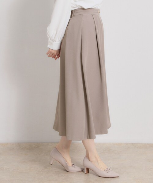 couture brooch（クチュールブローチ）の「【洗える・通勤】ビットベルト タックスカート（スカート・レディース・ブラウン系その他/ネイビー・36/40/38/42）」の9枚目の写真