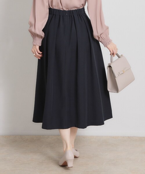 couture brooch（クチュールブローチ）の「【洗える・通勤】ビットベルト タックスカート（スカート・レディース・ブラウン系その他/ネイビー・36/40/38/42）」の15枚目の写真