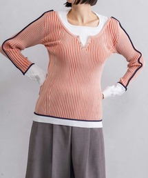MARECHAL TERRE | ヘンリーネックレイヤードデザインニット(ニット/セーター)