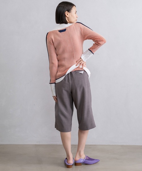 MARECHAL TERRE(マルシャルテル)の「ヘンリーネックレイヤードデザインニット(ニット/セーター・レディース・スモークピンク/ブラック/ライトグリーン/グレー・MEDIUM)」の11枚目の写真