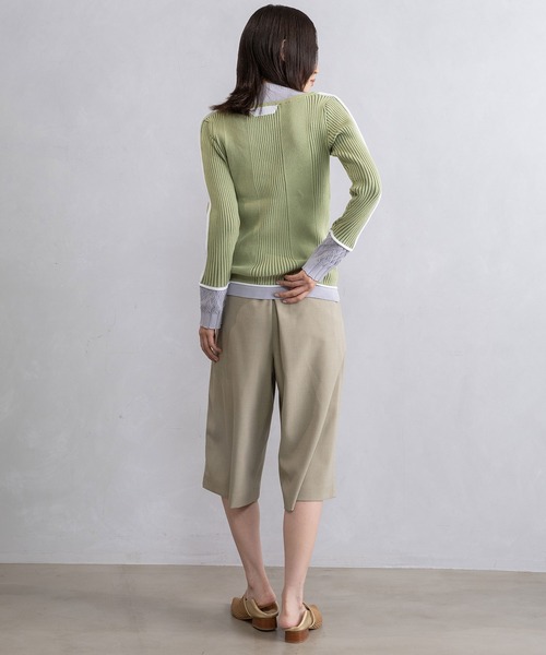 MARECHAL TERRE(マルシャルテル)の「ヘンリーネックレイヤードデザインニット(ニット/セーター・レディース・スモークピンク/ブラック/ライトグリーン/グレー・MEDIUM)」の16枚目の写真