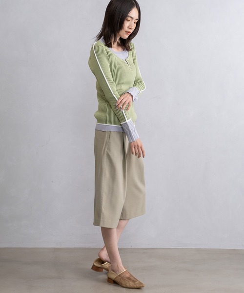 MARECHAL TERRE(マルシャルテル)の「ヘンリーネックレイヤードデザインニット(ニット/セーター・レディース・スモークピンク/ブラック/ライトグリーン/グレー・MEDIUM)」の17枚目の写真