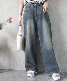 美脚スーパーワイドデニムパンツ