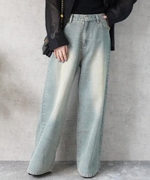 美脚スーパーワイドデニムパンツ