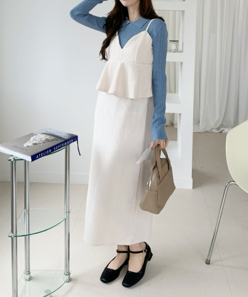 Ada.（エイダ）の「ドット ペプラム キャミ スリット ワンピース（ワンピース・レディース・ブラック系その他/ブラック/アイボリー/ホワイト系その他・L/M）」の17枚目の写真