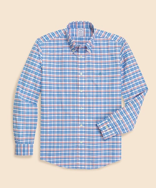 BROOKS BROTHERS(ブルックスブラザーズ)の「ストレッチオックスフォード GFロゴ シーズナルパターン カジュアルシャツ Regular Fit(シャツ/ブラウス・メンズ・ライトブルー/グリーン/ホワイト×レッド/ブルー/ネイビー/レッド/レッド系その他/ホワイト×ブルー/ストライプ/ブルー系その他・LARGE/MEDIUM/X-LARGE/SMALL/X-SMALL)」の7枚目の写真