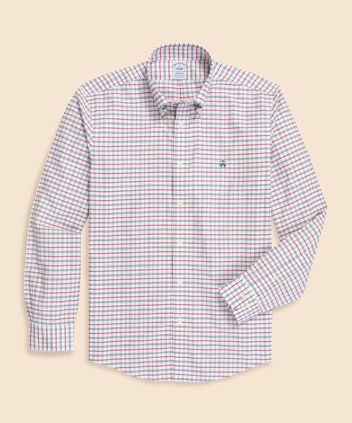 BROOKS BROTHERS(ブルックスブラザーズ)の「ストレッチオックスフォード GFロゴ シーズナルパターン カジュアルシャツ Regular Fit(シャツ/ブラウス・メンズ・ライトブルー/グリーン/ホワイト×レッド/ブルー/ネイビー/レッド/レッド系その他/ホワイト×ブルー/ストライプ/ブルー系その他・LARGE/MEDIUM/X-LARGE/SMALL/X-SMALL)」の8枚目の写真