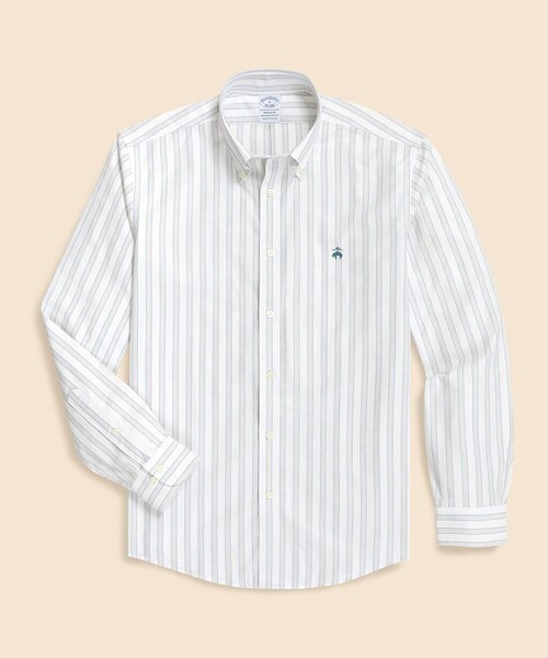 BROOKS BROTHERS(ブルックスブラザーズ)の「ストレッチオックスフォード GFロゴ シーズナルパターン カジュアルシャツ Regular Fit(シャツ/ブラウス・メンズ・ライトブルー/グリーン/ホワイト×レッド/ブルー/ネイビー/レッド/レッド系その他/ホワイト×ブルー/ストライプ/ブルー系その他・LARGE/MEDIUM/X-LARGE/SMALL/X-SMALL)」の10枚目の写真