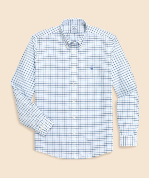 BROOKS BROTHERS(ブルックスブラザーズ)の「ストレッチオックスフォード GFロゴ シーズナルパターン カジュアルシャツ Regular Fit(シャツ/ブラウス・メンズ・ライトブルー/グリーン/ホワイト×レッド/ブルー/ネイビー/レッド/レッド系その他/ホワイト×ブルー/ストライプ/ブルー系その他・LARGE/MEDIUM/X-LARGE/SMALL/X-SMALL)」の6枚目の写真