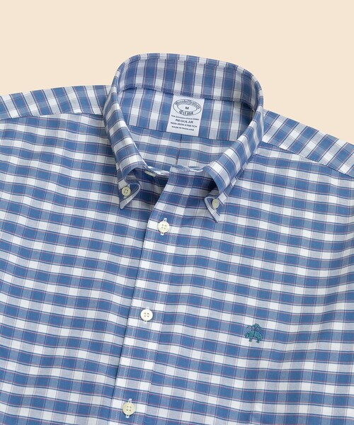 BROOKS BROTHERS(ブルックスブラザーズ)の「ストレッチオックスフォード GFロゴ シーズナルパターン カジュアルシャツ Regular Fit(シャツ/ブラウス・メンズ・ライトブルー/グリーン/ホワイト×レッド・LARGE/MEDIUM/X-LARGE/SMALL/X-SMALL)」の12枚目の写真