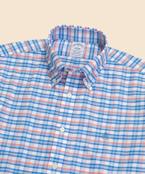 BROOKS BROTHERS(ブルックスブラザーズ)の「ストレッチオックスフォード GFロゴ シーズナルパターン カジュアルシャツ Regular Fit(シャツ/ブラウス・メンズ・ライトブルー/グリーン/ホワイト×レッド・LARGE/MEDIUM/X-LARGE/SMALL/X-SMALL)」の16枚目の写真
