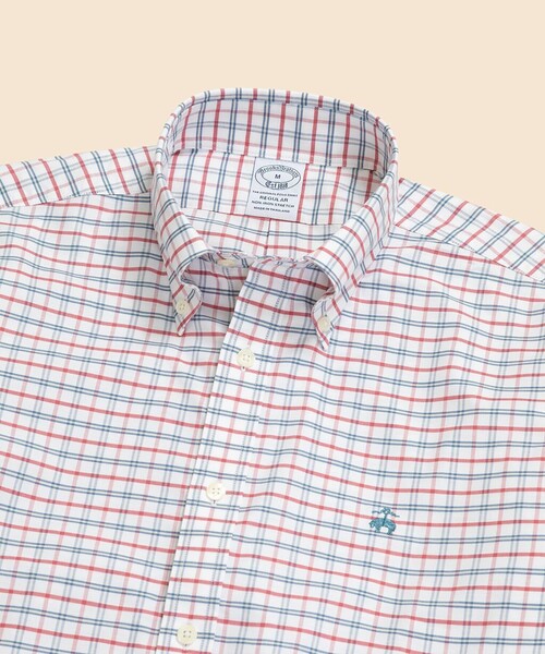 BROOKS BROTHERS(ブルックスブラザーズ)の「ストレッチオックスフォード GFロゴ シーズナルパターン カジュアルシャツ Regular Fit(シャツ/ブラウス・メンズ・ライトブルー/グリーン/ホワイト×レッド・LARGE/MEDIUM/X-LARGE/SMALL/X-SMALL)」の18枚目の写真