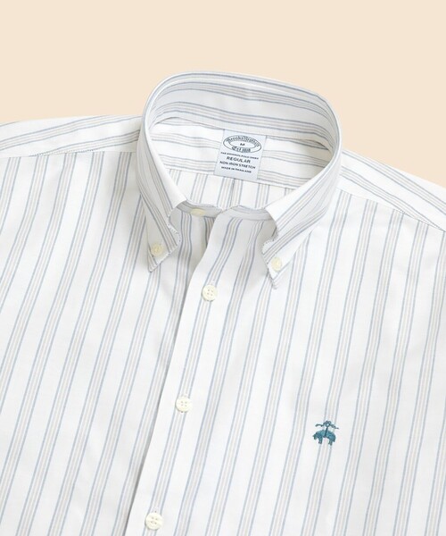 BROOKS BROTHERS(ブルックスブラザーズ)の「ストレッチオックスフォード GFロゴ シーズナルパターン カジュアルシャツ Regular Fit(シャツ/ブラウス・メンズ・ライトブルー/グリーン/ホワイト×レッド・LARGE/MEDIUM/X-LARGE/SMALL/X-SMALL)」の22枚目の写真