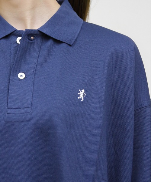 GYMPHLEX（ジムフレックス）の「Gymphlex/ジムフレックス　ポロカラードルマンスリーブプルオーバー　POLO COLLAR DOLMAN SLEEVE PULLOVER　GY-C0447 KKA（ポロシャツ・レディース・オフホワイト/ブルー/ブラック・14）」の18枚目の写真